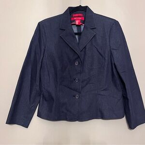 A|Line denim lightweight suit jacket blazer Women’s size 12P stretch office